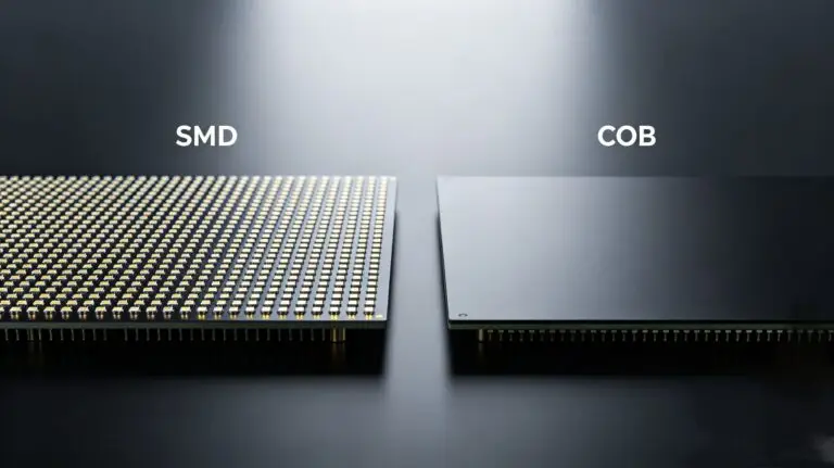 SMD LED, COB LED, SMD vs COB, LED display technology, fine pitch LED screen