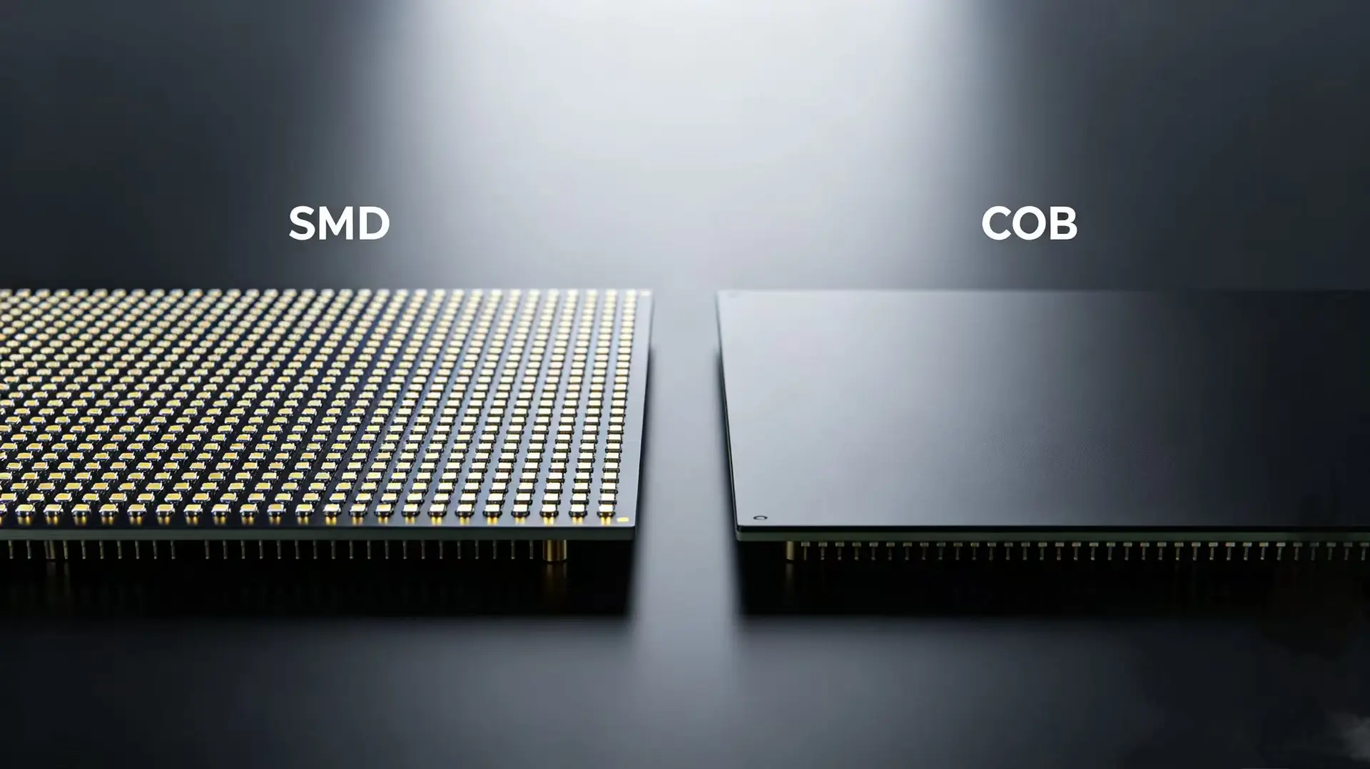 SMD LED, COB LED, SMD vs COB, LED display technology, fine pitch LED screen